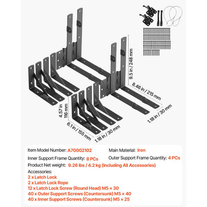 A70002102 - Heavy-Duty Metal Gate Brace, Weatherproof & Easy Install