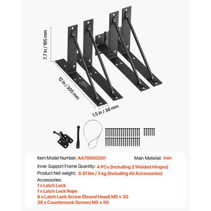 AA70000201 - Durable Metal Gate Brace Bracket for Sag Prevention