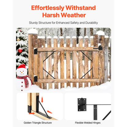 AA70000202 - Durable Metal Gate Brace Kit, Anti-Sag, Weatherproof Design