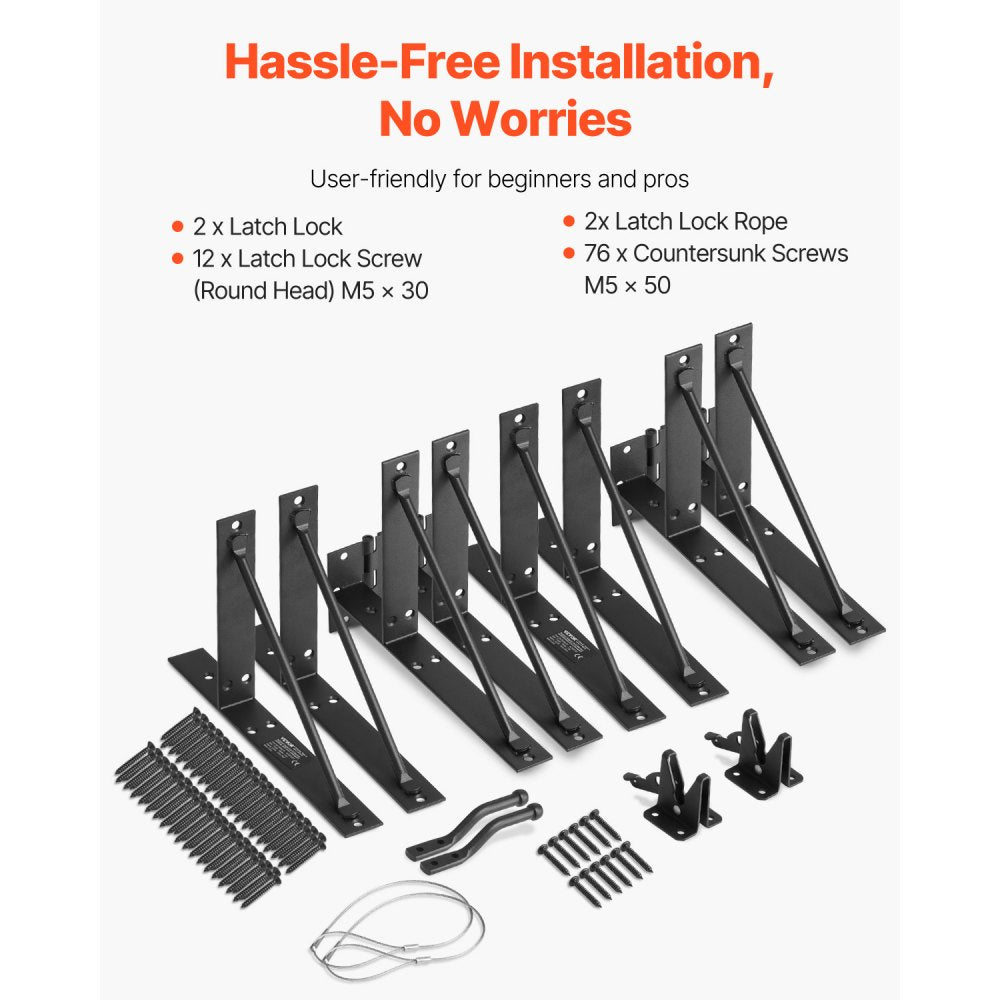 AA70000202 - Durable Metal Gate Brace Kit, Anti-Sag, Weatherproof Design