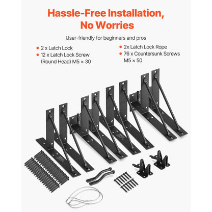 AA70000202 - Durable Metal Gate Brace Kit, Anti-Sag, Weatherproof Design