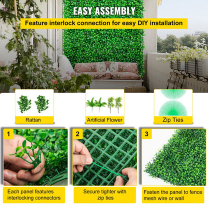 VV-MLCRZZWQ-20X20 14PC - 400D Durable Artificial Boxwood Panels for Privacy