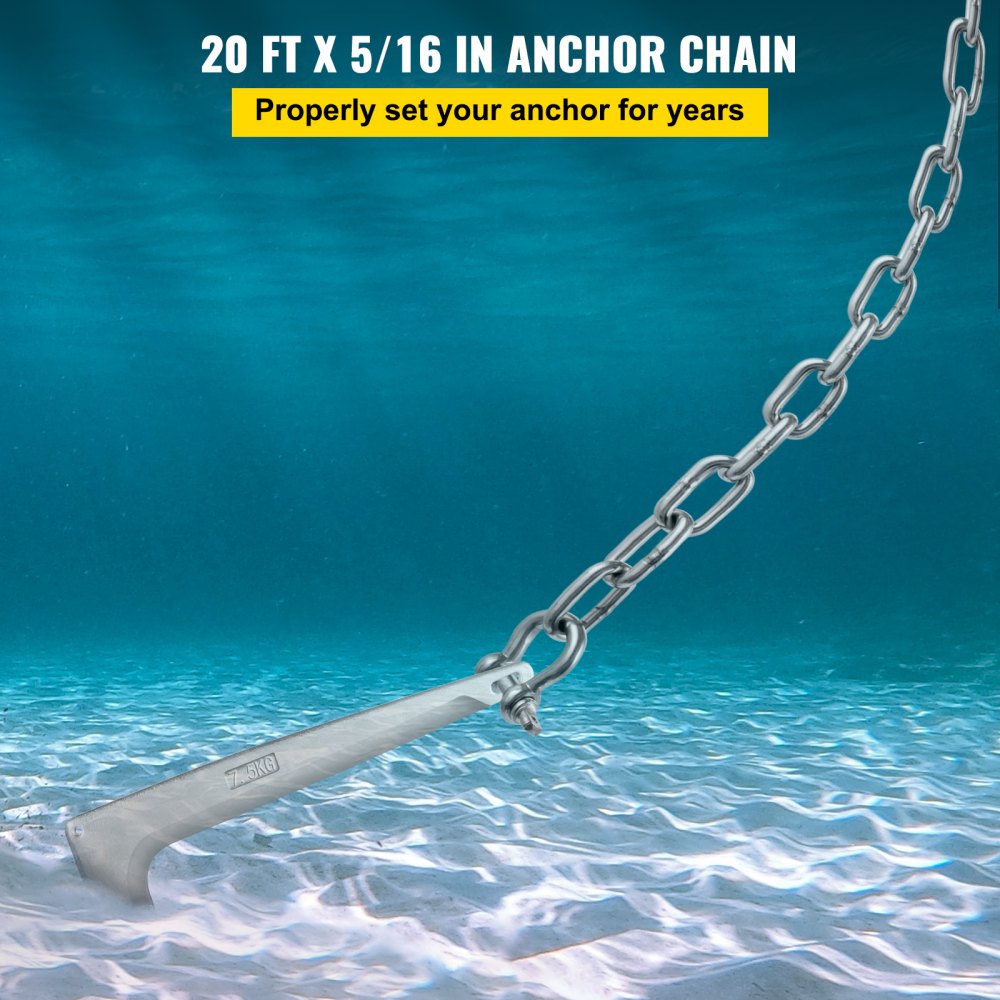 20' x 5/16" Anchor Chain - Stainless Steel for Secure Anchoring Experience