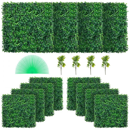 010732870674 - 12PCS 20x20" UV-Protected Artificial Boxwood Hedge Panels
