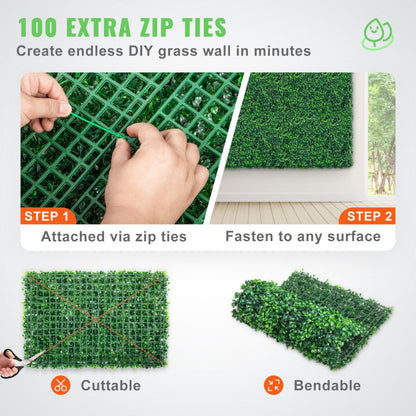 010343048954 - Easy-Install 24"x16" Grass Wall Panels for Privacy and Style