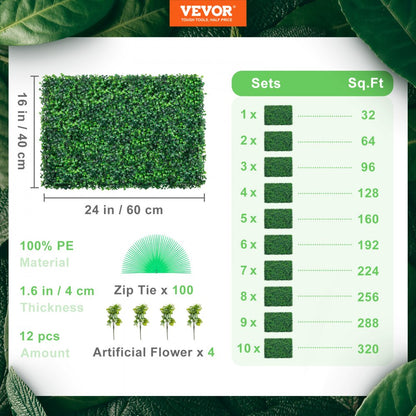 010343048954 - Easy-Install 24"x16" Grass Wall Panels for Privacy and Style