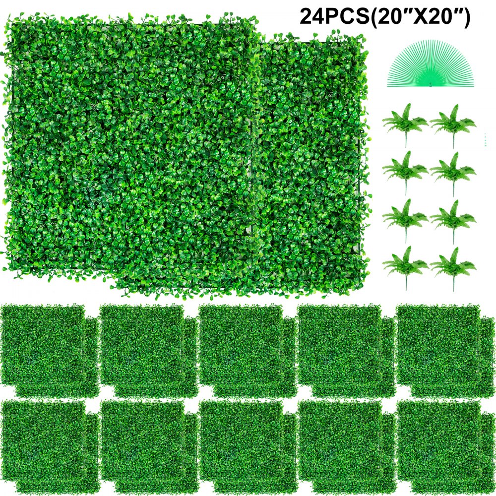 010220122037 - 20" Artificial Boxwood Panel for Indoor/Outdoor Decor