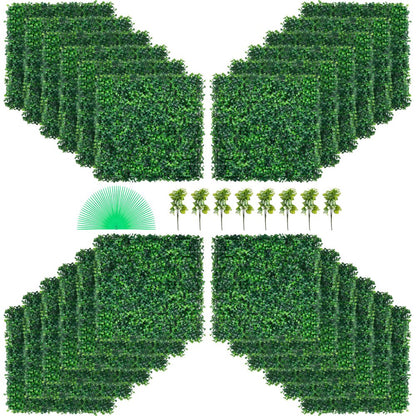 010220122037 - 20" Artificial Boxwood Panel for Indoor/Outdoor Decor