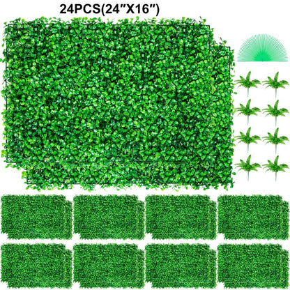 010653056891 - UV-Resistant 24pcs Boxwood Panels for DIY Aesthetic & Privacy