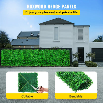 010292744904 - 10"x10" Artificial Boxwood Panel for Indoor/Outdoor Decor