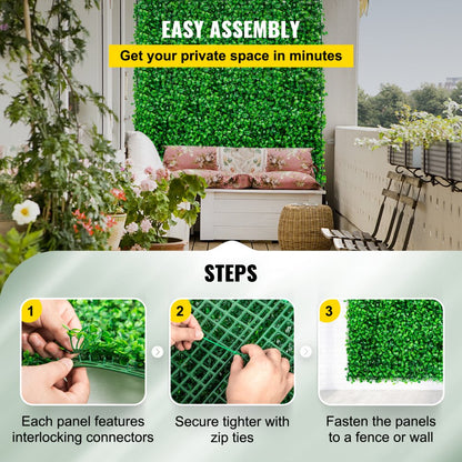 010336949335 - 24'' x 16'' Weather-Resistant Artificial Boxwood Decoration Panel