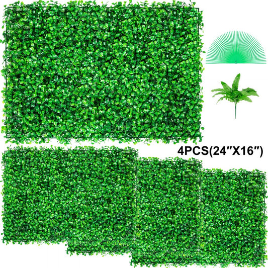 010336949335 - 24'' x 16'' Weather-Resistant Artificial Boxwood Decoration Panel