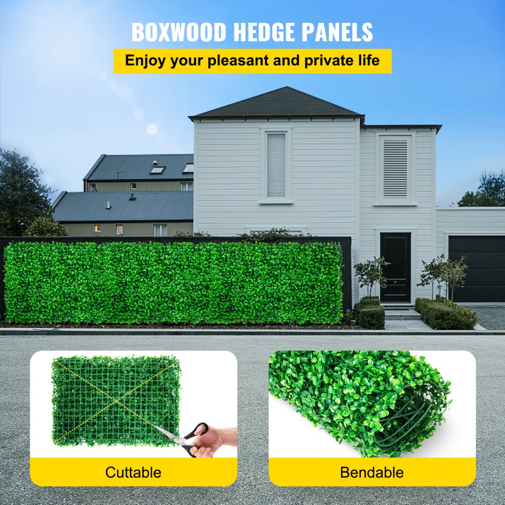 010960806135 - 8pcs Artificial Boxwood Panels for Indoor/Outdoor Decor