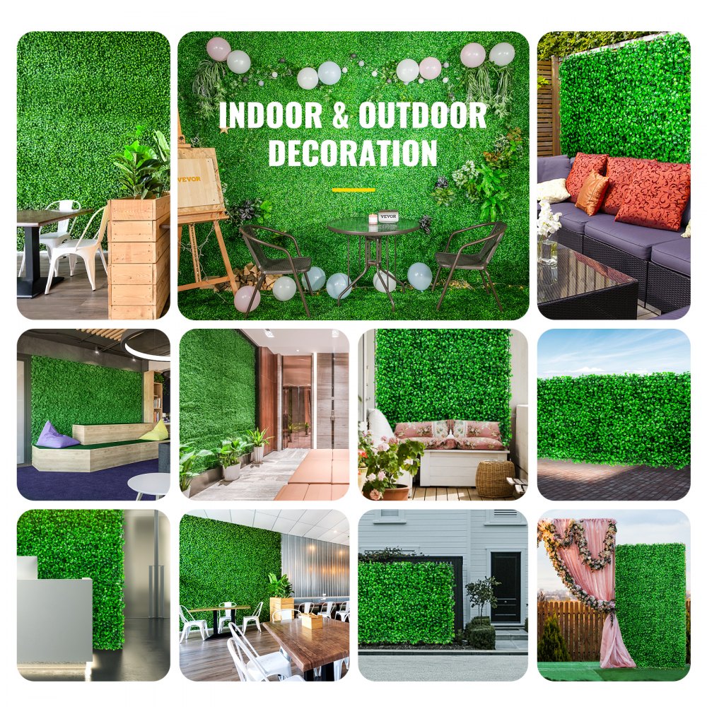 010960806135 - 8pcs Artificial Boxwood Panels for Indoor/Outdoor Decor