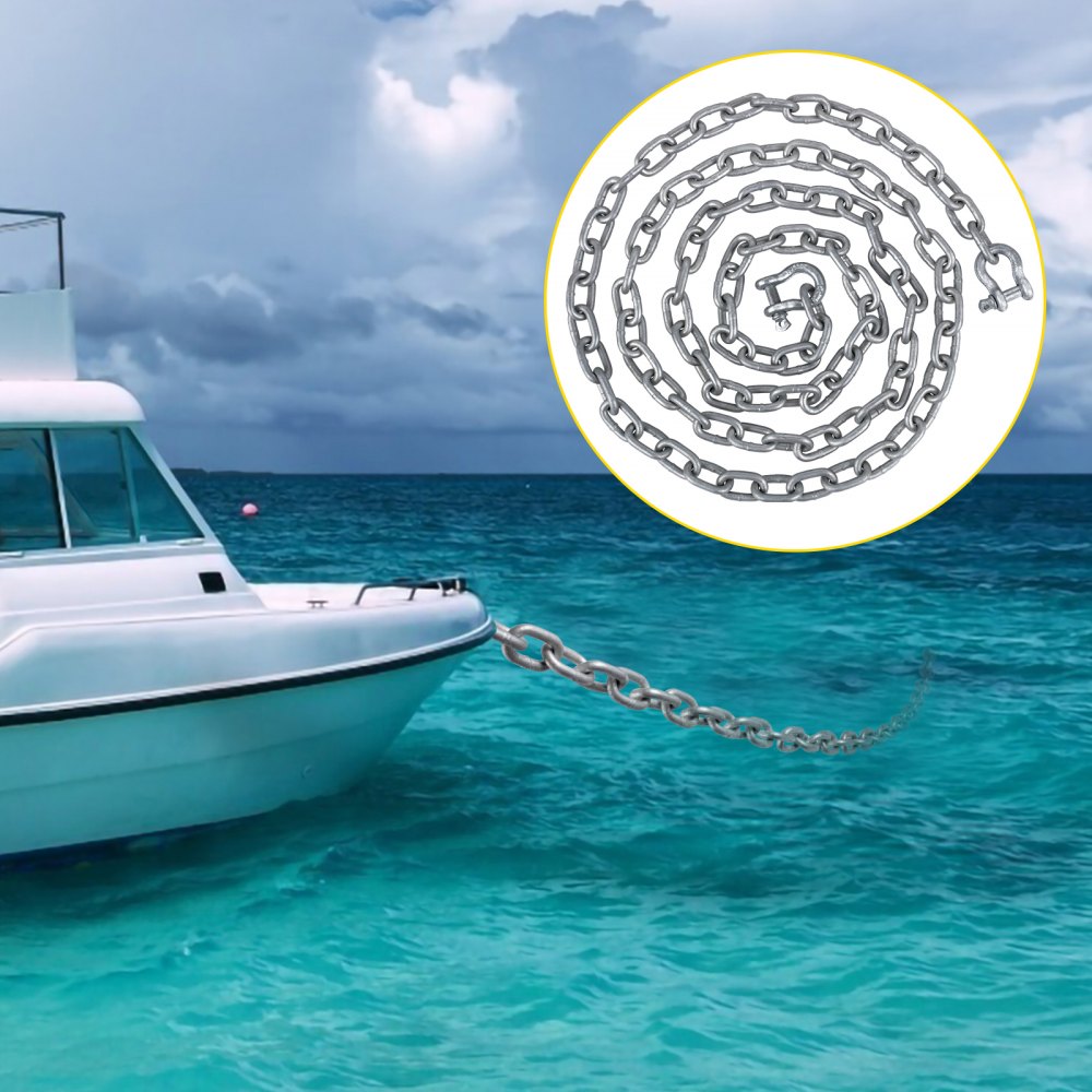 20' x 5/16" Galvanized Steel Chain - SH006-DXTZ for Heavy-Duty Marine Use