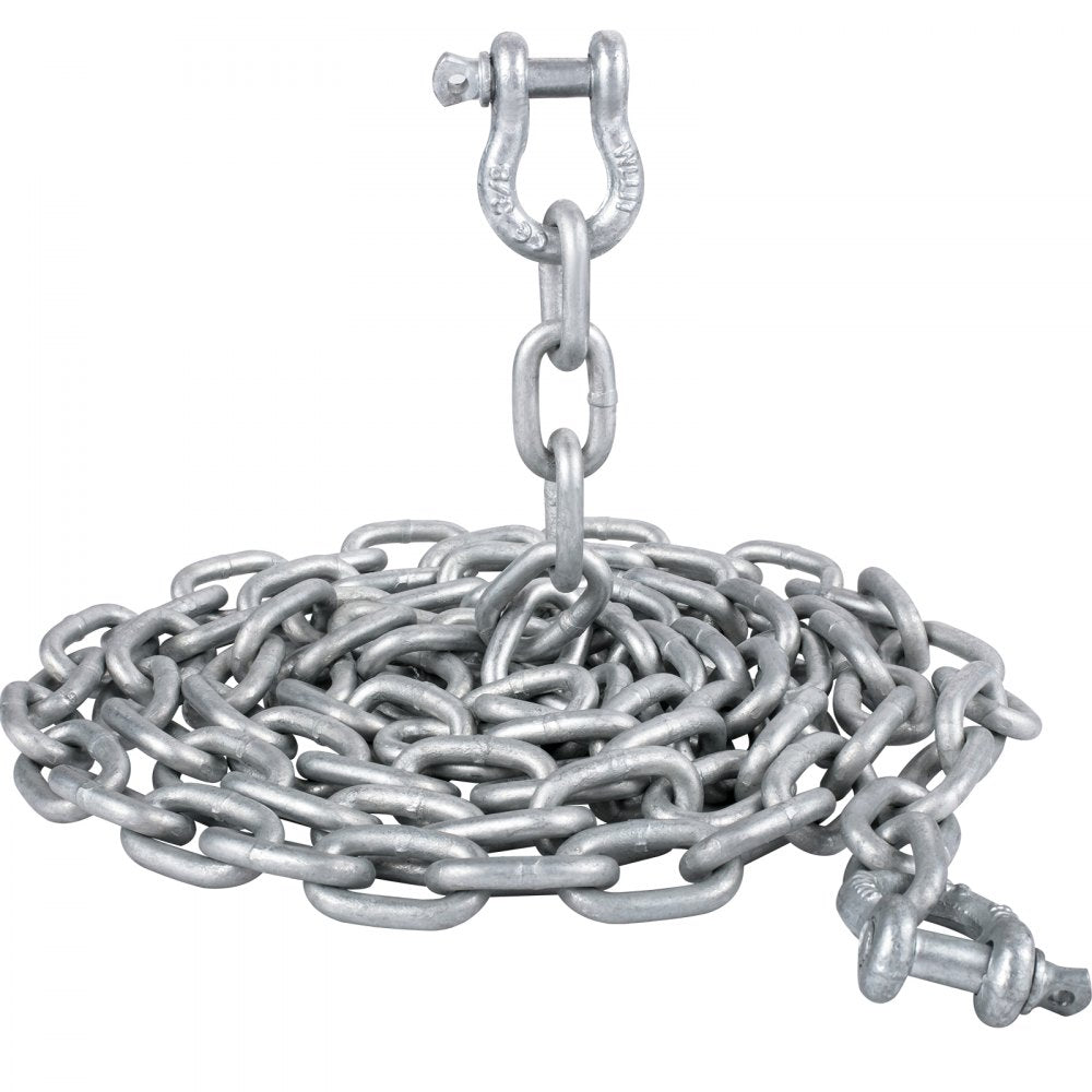 20' x 5/16" Galvanized Steel Chain - SH006-DXTZ for Heavy-Duty Marine Use