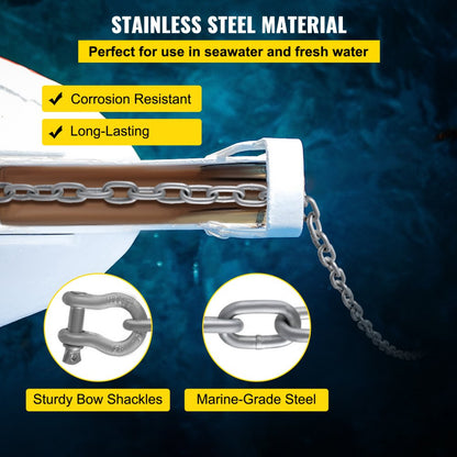 20' x 5/16" Galvanized Steel Chain - SH006-DXTZ for Heavy-Duty Marine Use