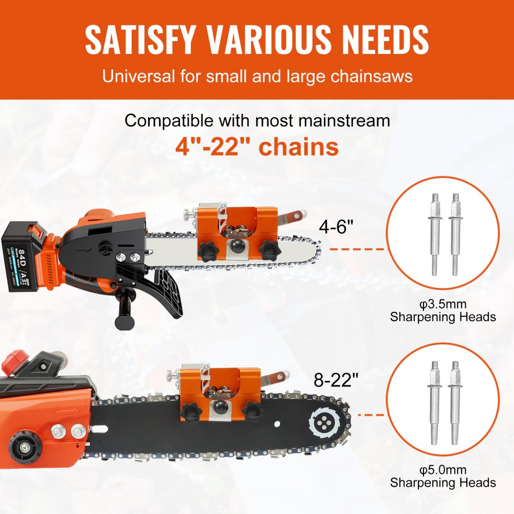 CY-SDGJ1 - Durable Chainsaw Sharpener with 4 Heads for 4"-22" Chainsaws