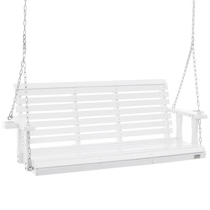 YQ-117D - 5.5ft Cedar Wooden Porch Swing with Heavy-Duty Chains