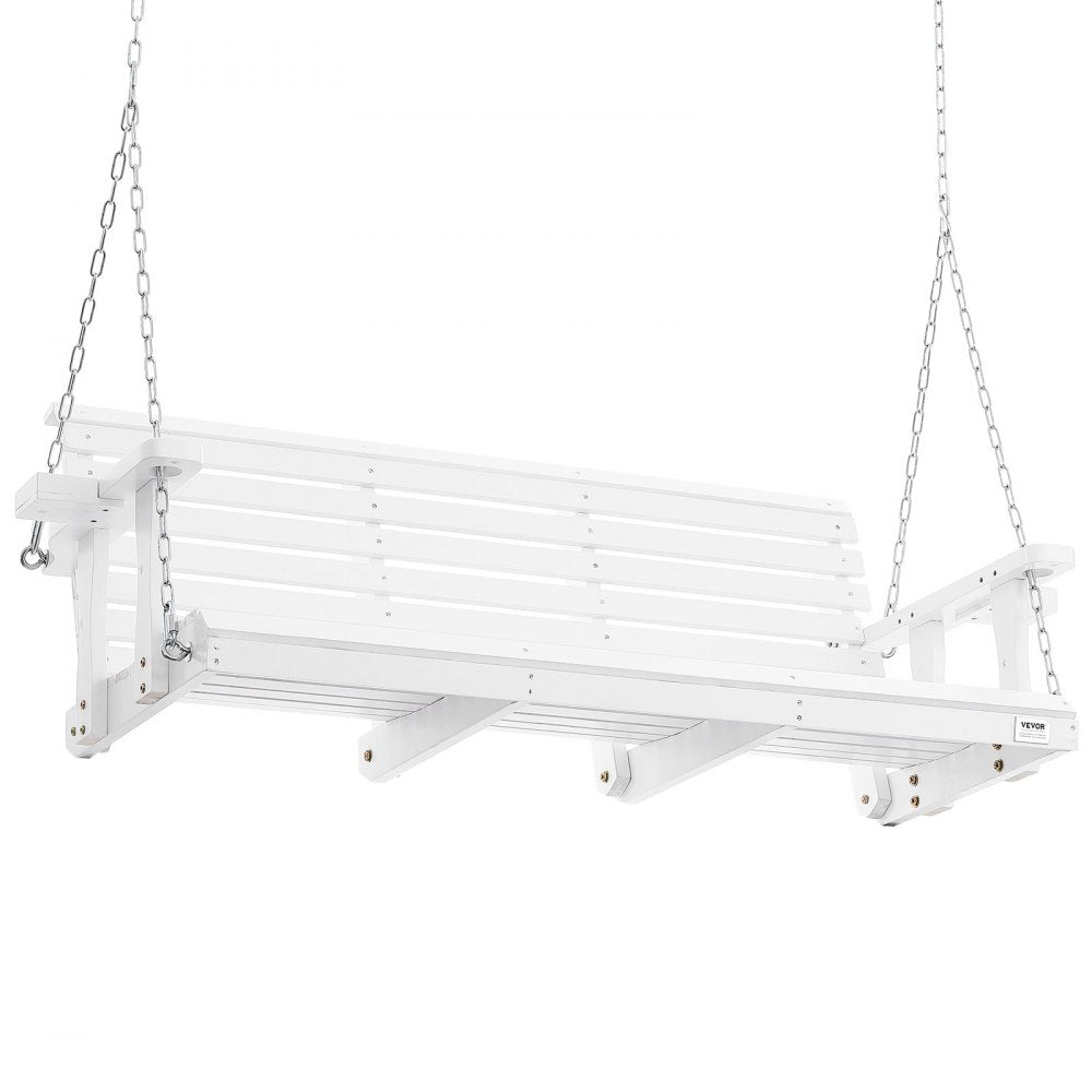 YQ-117D - 5.5ft Cedar Wooden Porch Swing with Heavy-Duty Chains