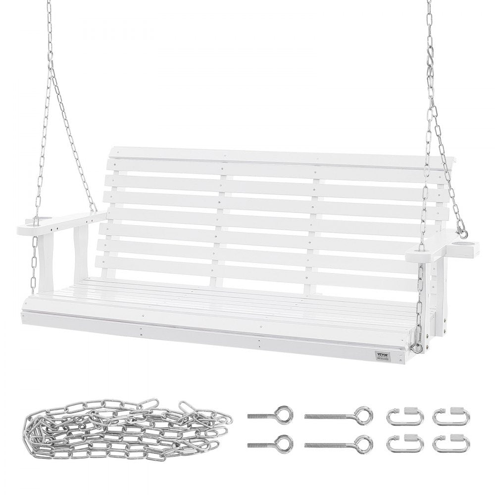 YQ-117D - 5.5ft Cedar Wooden Porch Swing with Heavy-Duty Chains