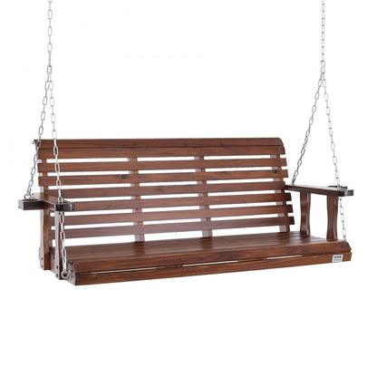 YQ-117D - Durable 5.5ft Fir Wood Porch Swing with Galvanized Chains