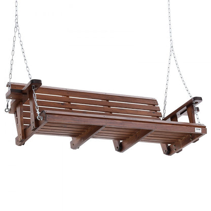 YQ-117D - Durable 5.5ft Fir Wood Porch Swing with Galvanized Chains