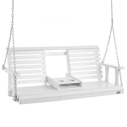 YQ-117C - 5ft Cedar Wood Porch Swing with Heavy-Duty Chains