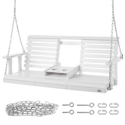 YQ-117C - 5ft Cedar Wood Porch Swing with Heavy-Duty Chains