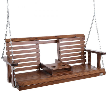 YQ-117C - 5ft Weatherproof Fir Wood Porch Swing with Steel Chains
