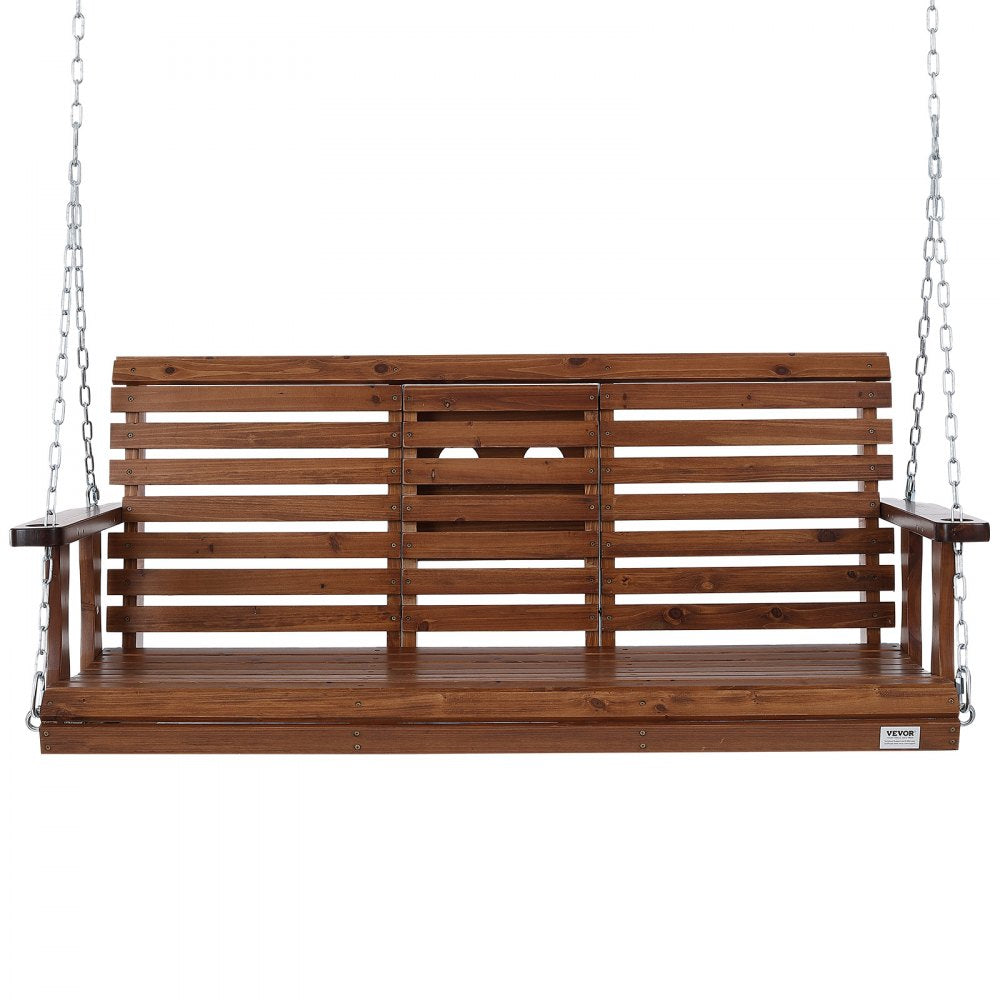 YQ-117C - 5ft Weatherproof Fir Wood Porch Swing with Steel Chains