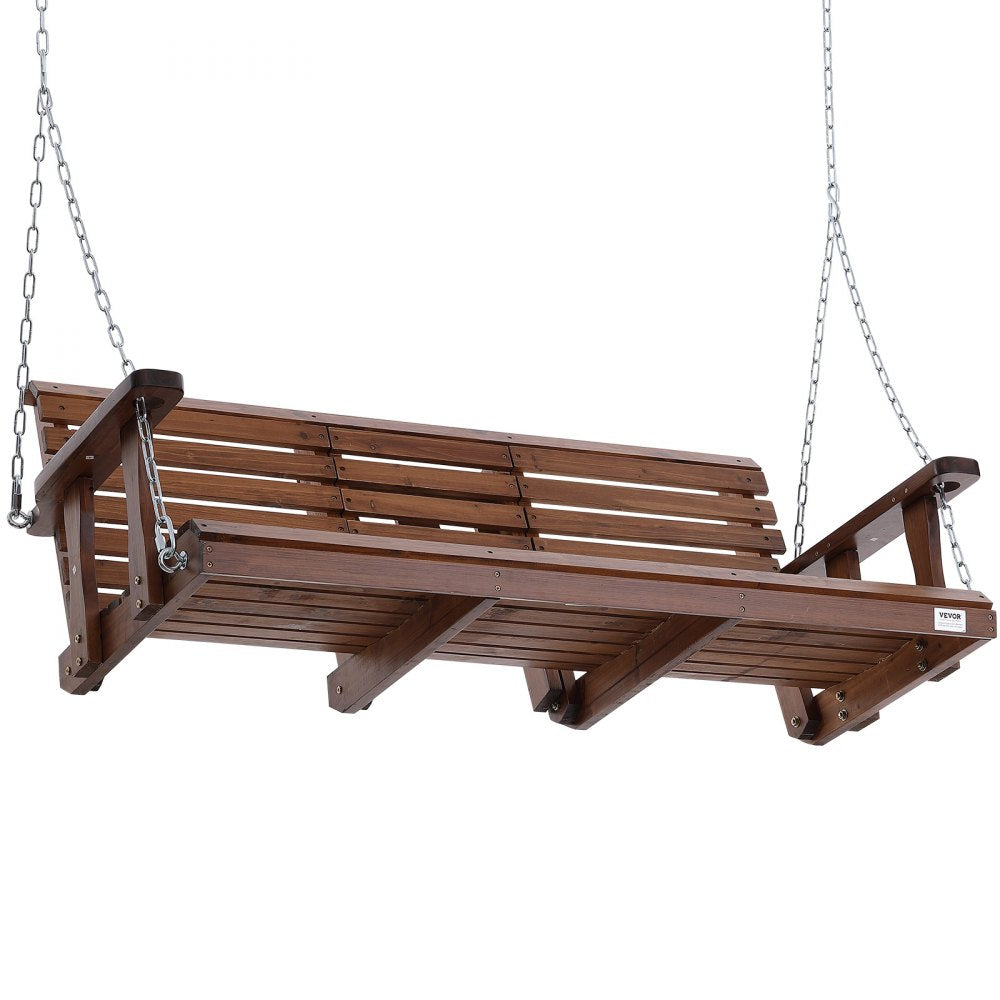 YQ-117C - 5ft Weatherproof Fir Wood Porch Swing with Steel Chains
