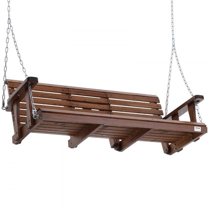 YQ-117C - 5ft Weatherproof Fir Wood Porch Swing with Steel Chains