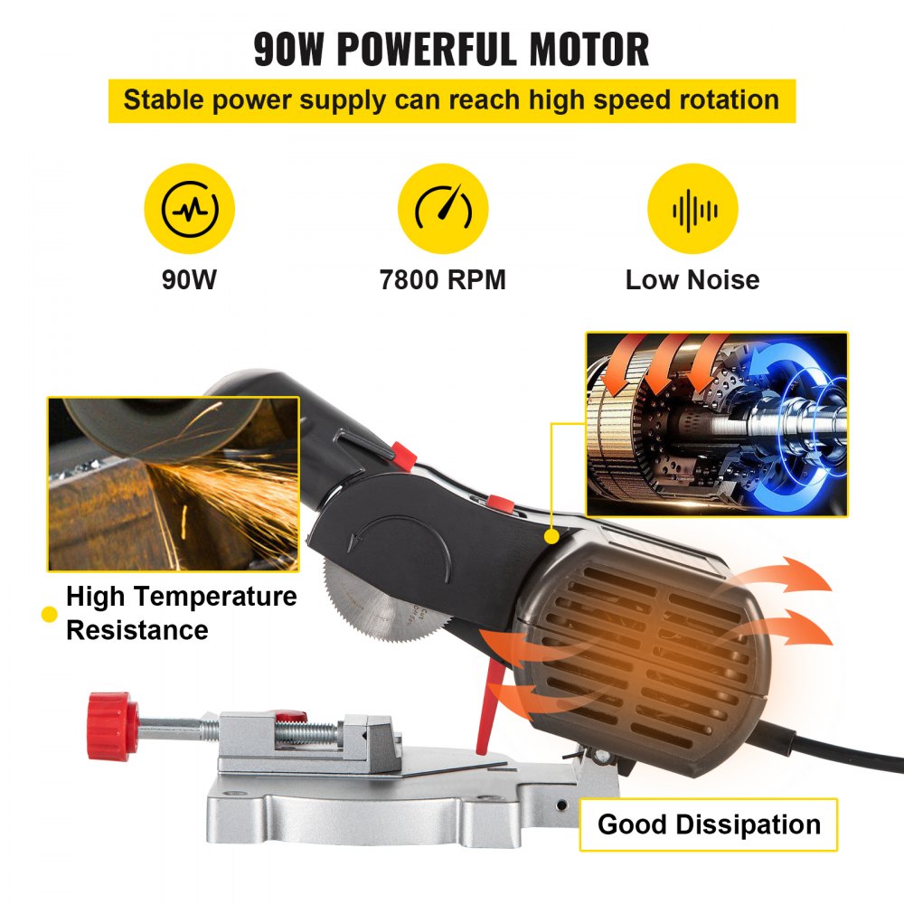 J1F-DC50 - Compact Mini Miter Saw for Precise Cuts in Wood, Metal & Plastic