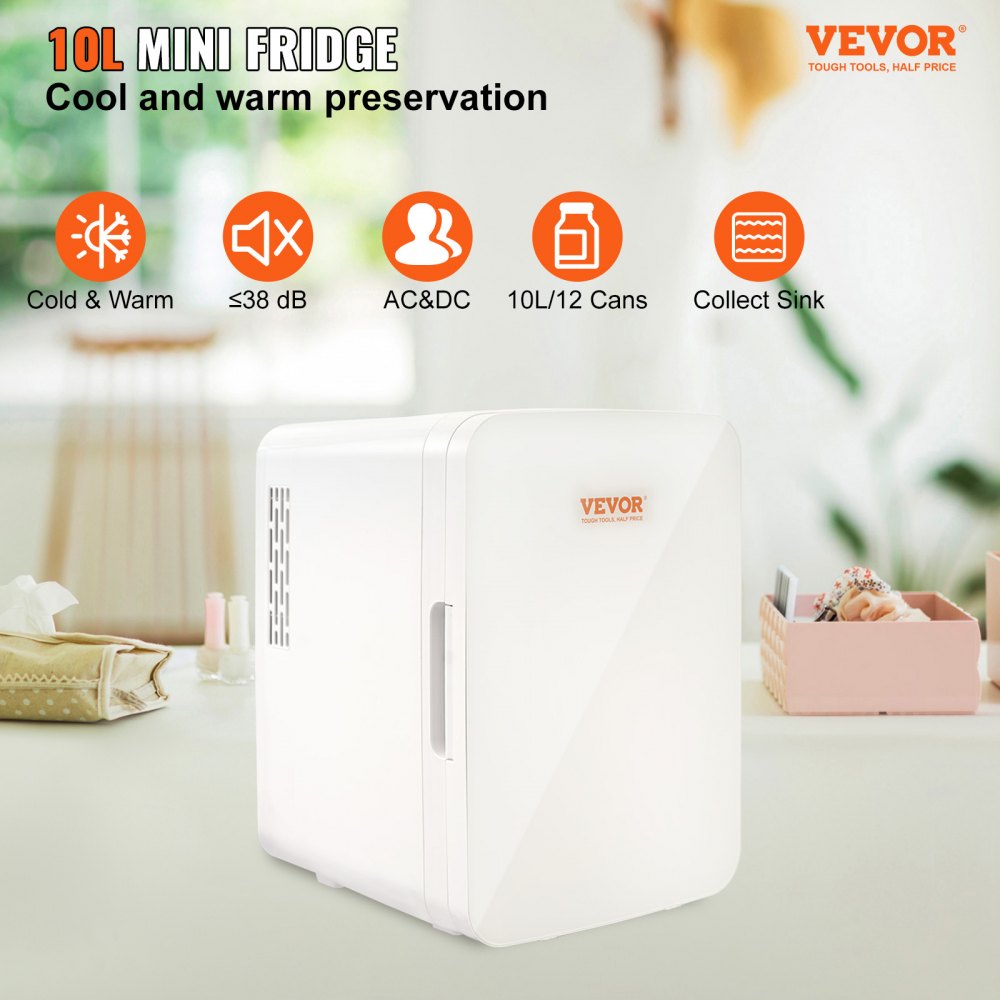 MFA-10L-C - Compact 10L Mini Fridge for Skincare & Snacks, Quiet Design