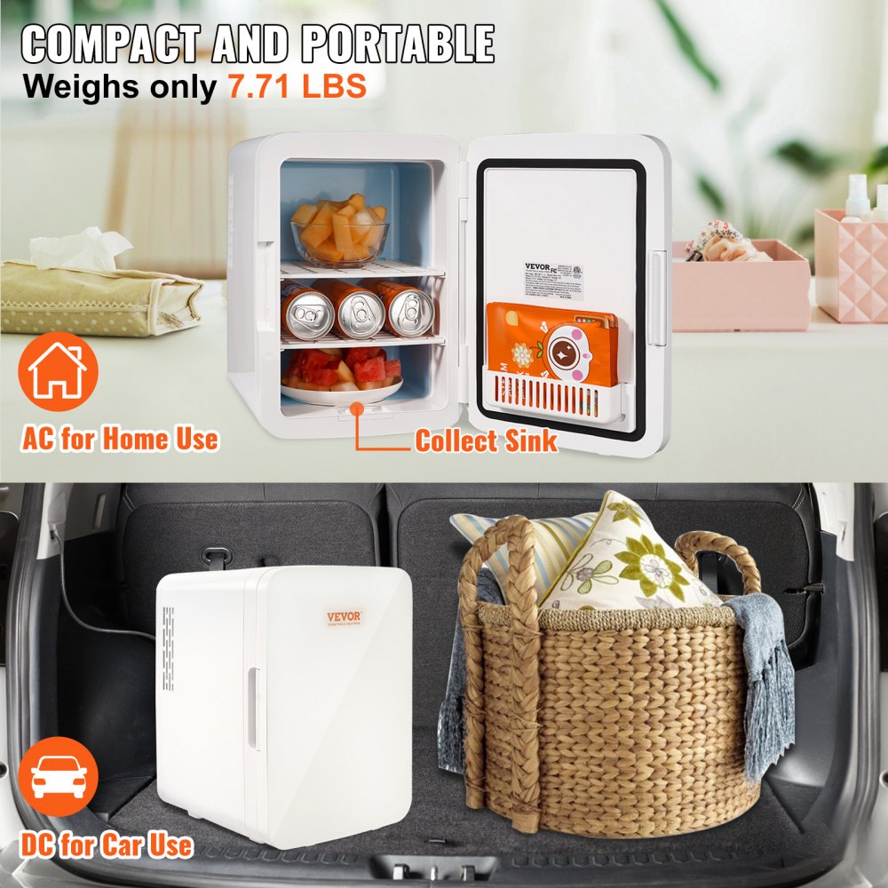 MFA-10L-C - Compact 10L Mini Fridge for Skincare & Snacks, Quiet Design