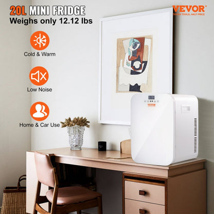 MFA-20L-F - VEVOR 20L Mini Fridge for Drinks, Quiet 45dB Operation