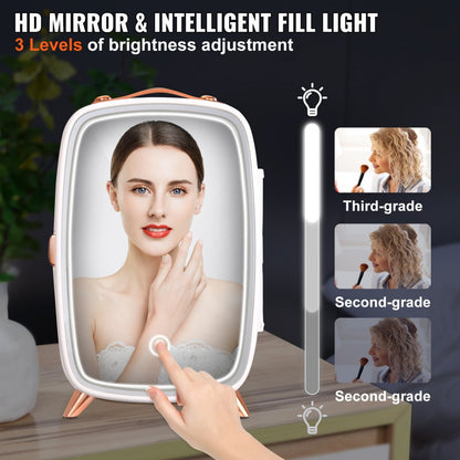 CBA-6L-I - Compact 6L Mini Fridge with Mirror & LED Light