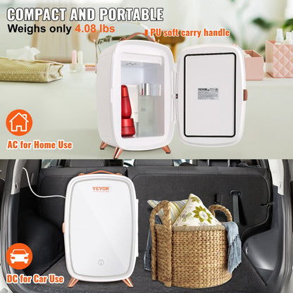 CBA-6L-I - Compact 6L Mini Fridge with Mirror & LED Light