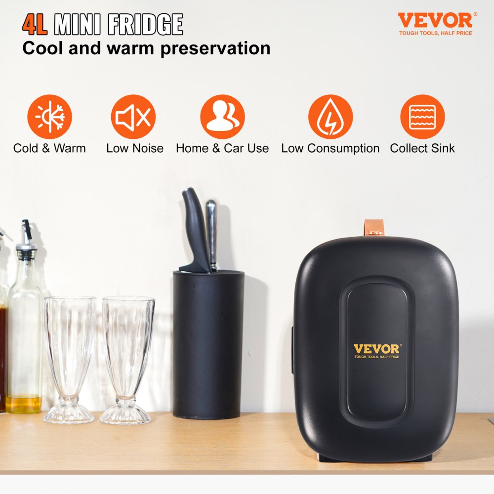 MFA-5L-GA - Compact AC/DC Mini Fridge for Drinks & Skincare, 4L Capacity