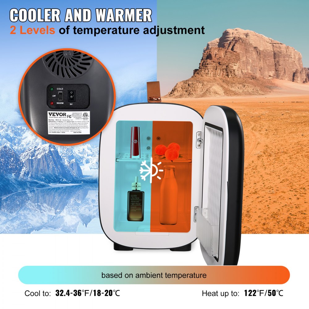 MFA-5L-GA - Compact AC/DC Mini Fridge for Drinks & Skincare, 4L Capacity