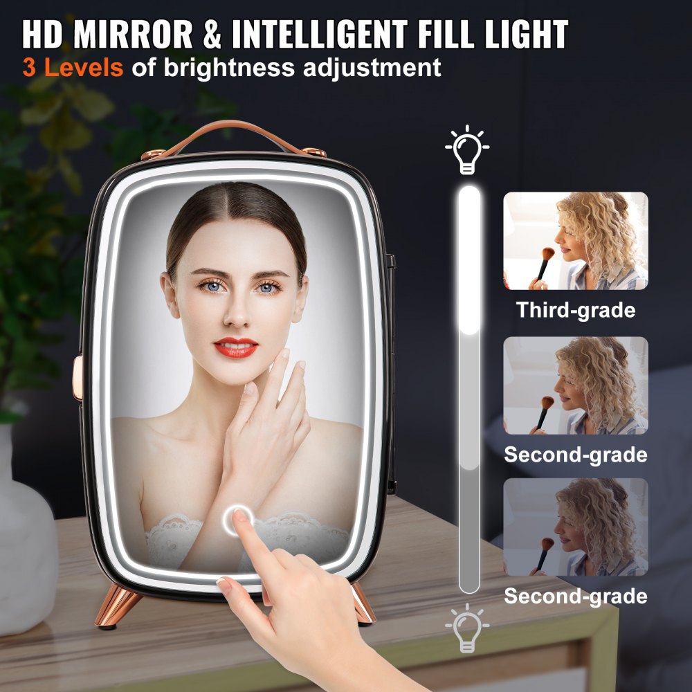 CBA-6L-I - Portable 6L Mini Fridge with LED Light for Skincare & Snacks