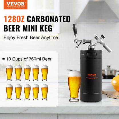 KIT BEER-12 4L-2B - Stainless Steel 128-oz Beer Growler Tap System
