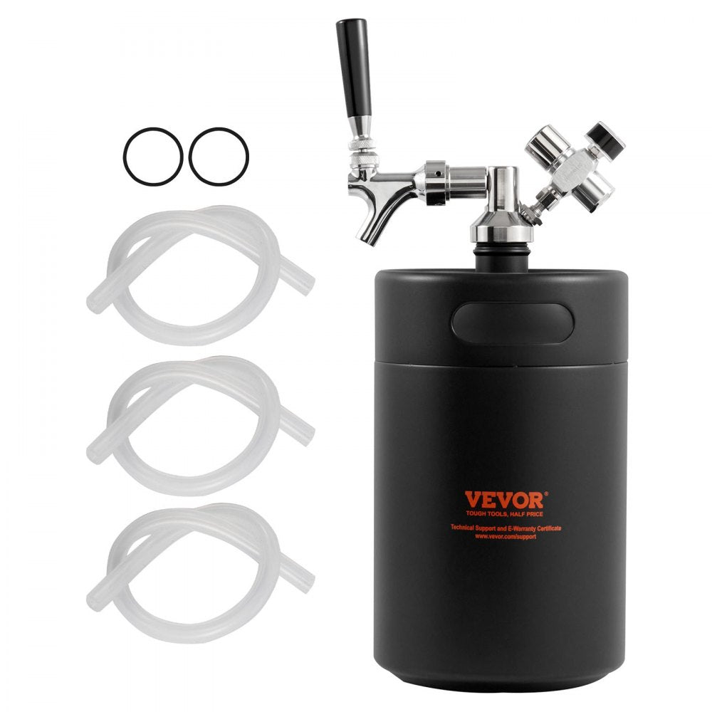 KIT BEER-12 5L-2B - 5L Stainless Steel Beer Growler with CO2 Regulator