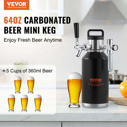 KIT BEER-22 - 64oz Stainless Steel Growler Tap System for Home Brewing