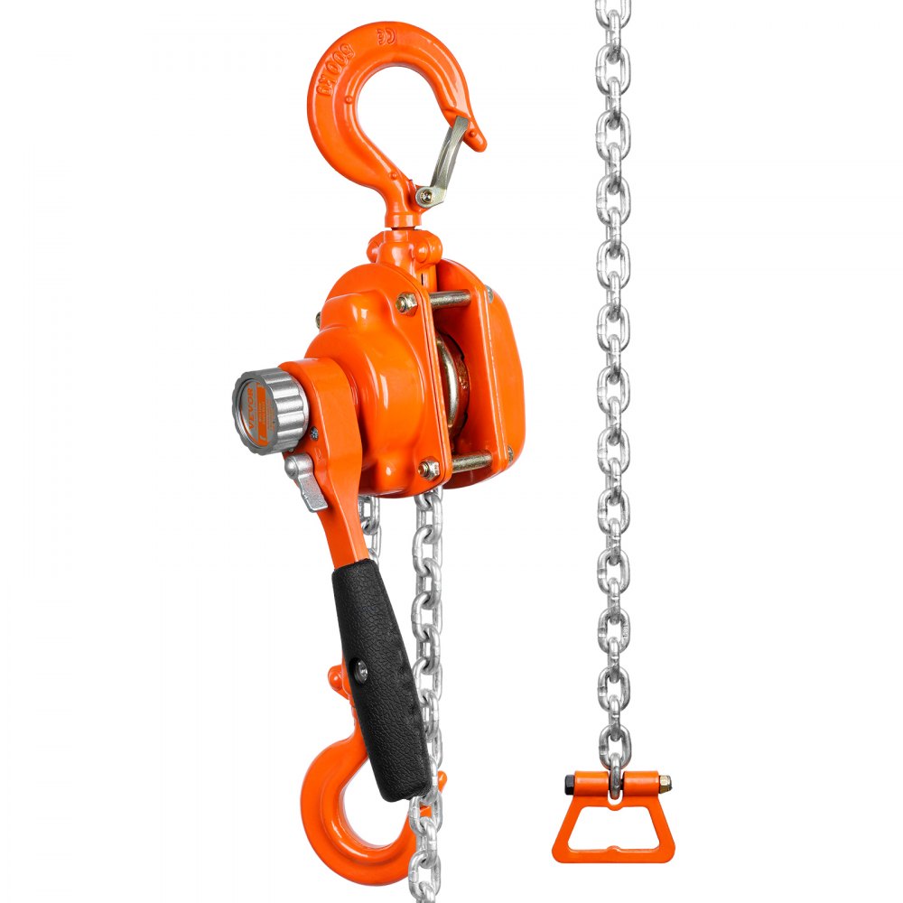 010746361219 - 1/2 Ton VEVOR Lever Chain Hoist for Heavy Lifting