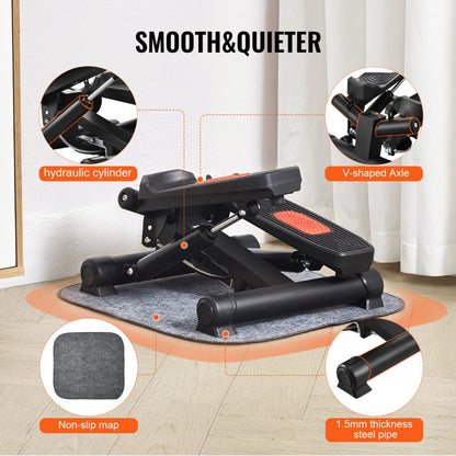 RB-SP02 - Compact Mini Twist Stepper with Resistance Bands and LCD Display