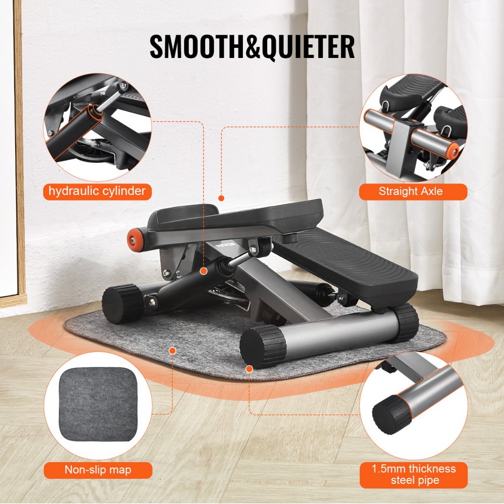 RB-SP04 - Hydraulic Mini Stepper with Resistance Bands for Home Workouts