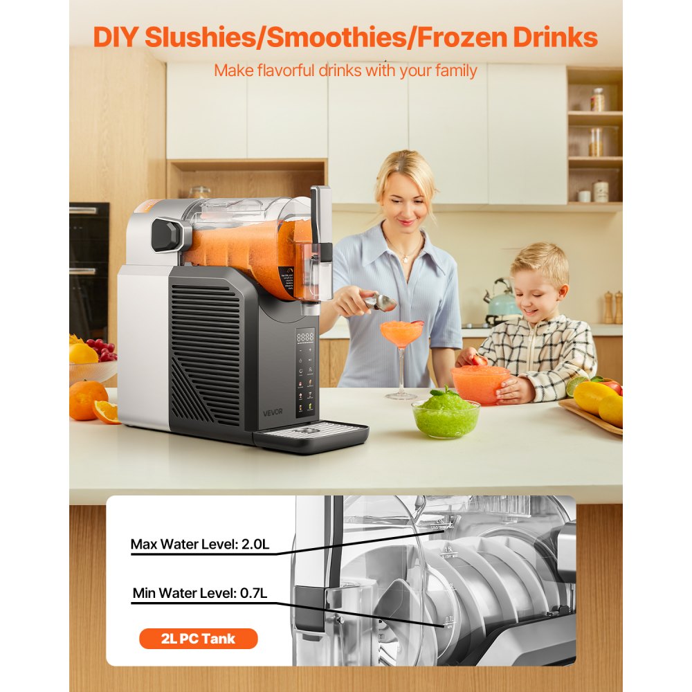 R1-RXR02(W)-N7-3-01 - 2L Slushy Maker with 6 Programs and Self-Cleaning