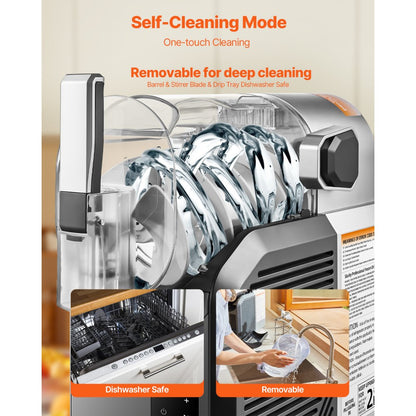 R1-RXR02(W)-N7-3-01 - 2L Slushy Maker with 6 Programs and Self-Cleaning